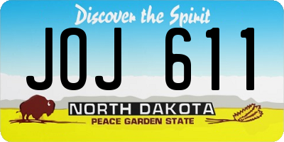 ND license plate JOJ611