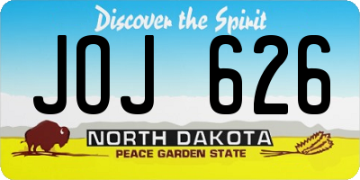 ND license plate JOJ626