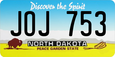ND license plate JOJ753