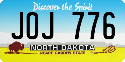 ND license plate JOJ776