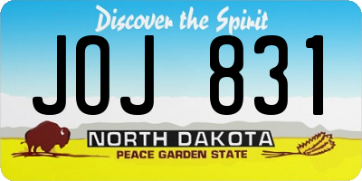 ND license plate JOJ831