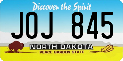 ND license plate JOJ845