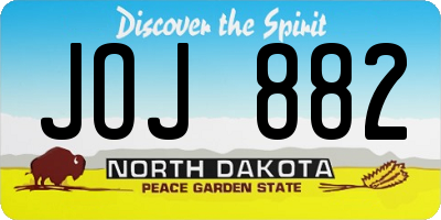 ND license plate JOJ882