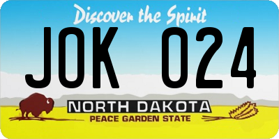 ND license plate JOK024