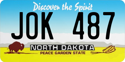 ND license plate JOK487