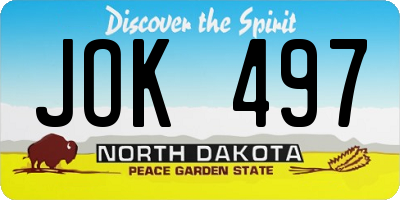 ND license plate JOK497