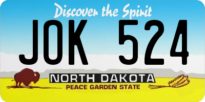ND license plate JOK524