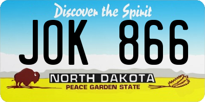 ND license plate JOK866