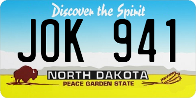 ND license plate JOK941