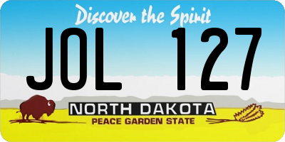 ND license plate JOL127