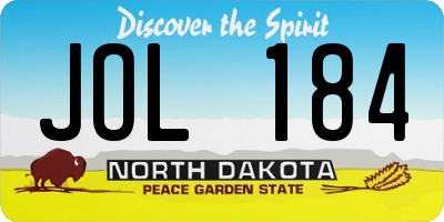 ND license plate JOL184