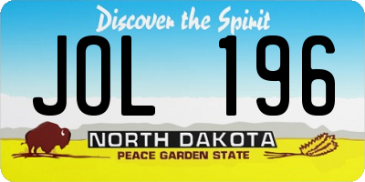 ND license plate JOL196