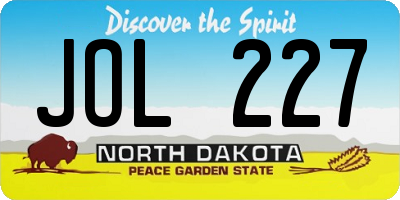 ND license plate JOL227