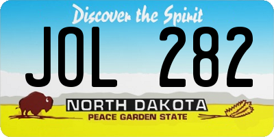ND license plate JOL282