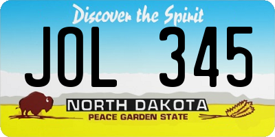 ND license plate JOL345