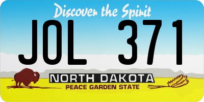 ND license plate JOL371