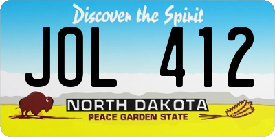ND license plate JOL412