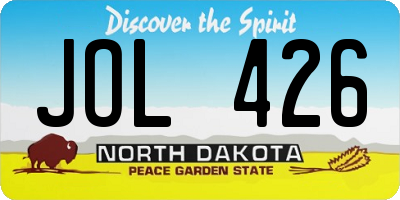 ND license plate JOL426