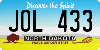 ND license plate JOL433
