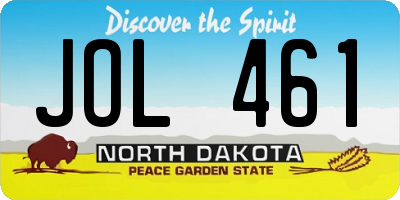 ND license plate JOL461