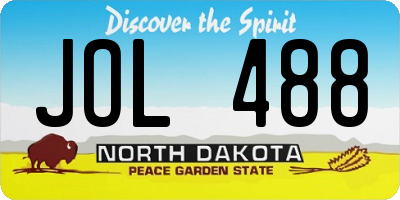 ND license plate JOL488