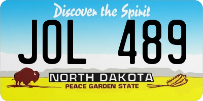 ND license plate JOL489