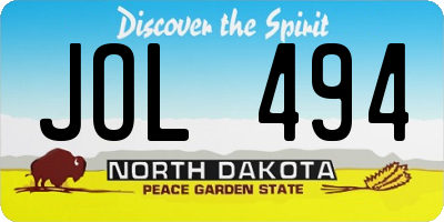 ND license plate JOL494