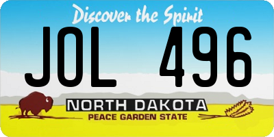 ND license plate JOL496