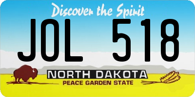 ND license plate JOL518