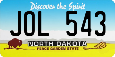 ND license plate JOL543