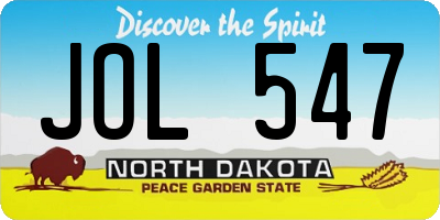 ND license plate JOL547