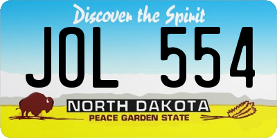 ND license plate JOL554
