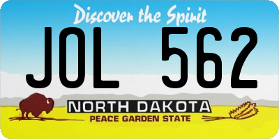 ND license plate JOL562
