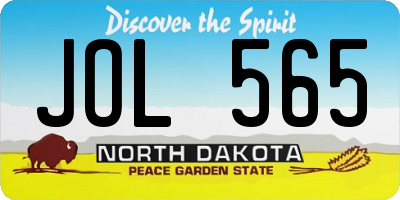 ND license plate JOL565