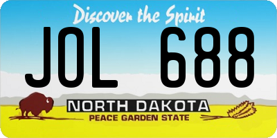 ND license plate JOL688