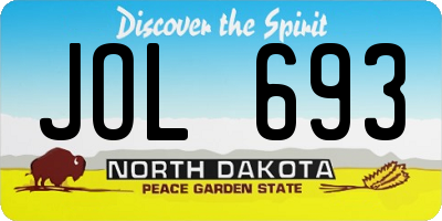 ND license plate JOL693