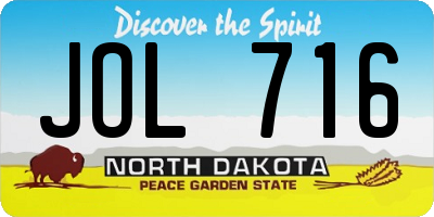 ND license plate JOL716