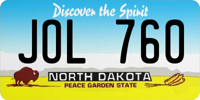 ND license plate JOL760