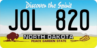 ND license plate JOL820