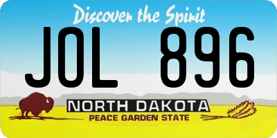 ND license plate JOL896