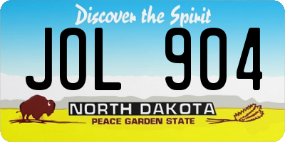 ND license plate JOL904