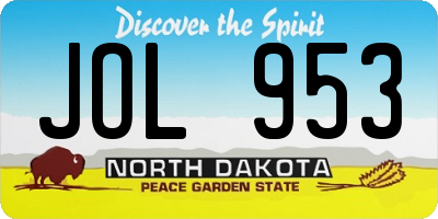 ND license plate JOL953