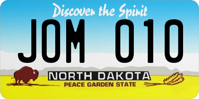 ND license plate JOM010