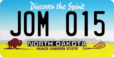 ND license plate JOM015