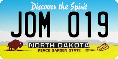 ND license plate JOM019