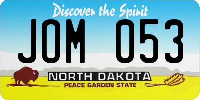 ND license plate JOM053