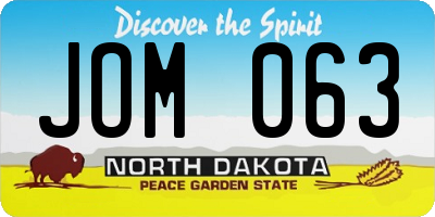 ND license plate JOM063