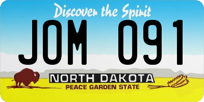ND license plate JOM091