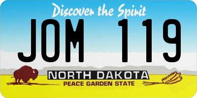 ND license plate JOM119