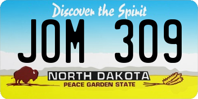 ND license plate JOM309